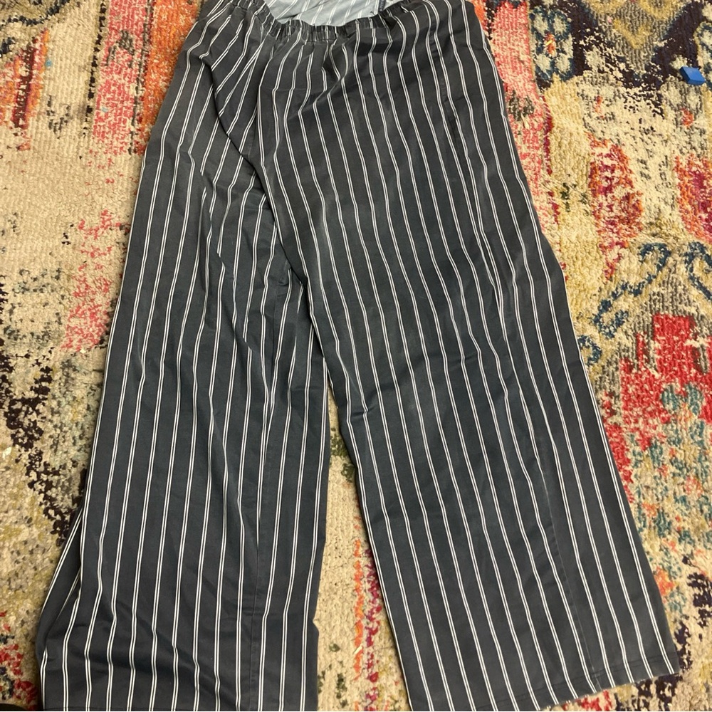 Anthony Solid Womens striped dress  Stretch Elastic Waist Pull On Pants sz L EUC